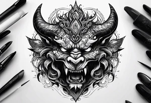 Demonic hand tattoo idea