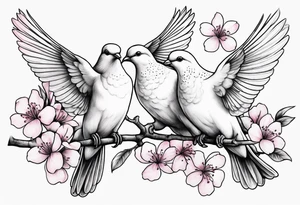 3 doves flying 
With a cherry blossom tattoo idea