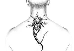 carnivorous plants neck, chest, back, and arm sleeves tattoo idea