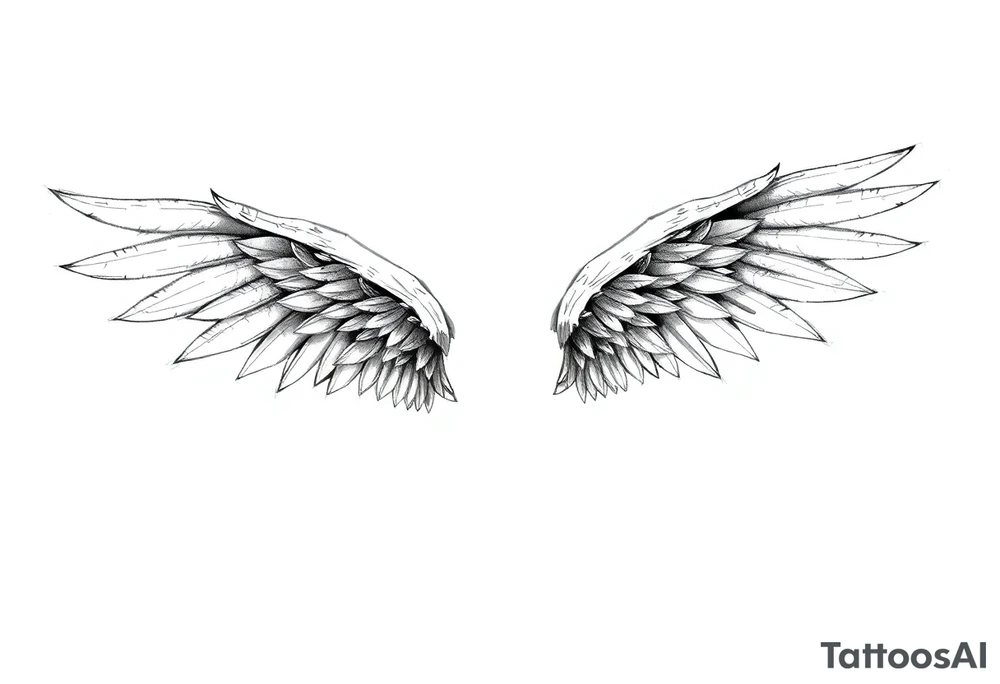Long Angelwings tattoo idea