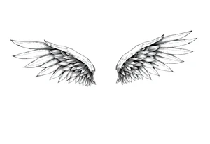 Long Angelwings tattoo idea