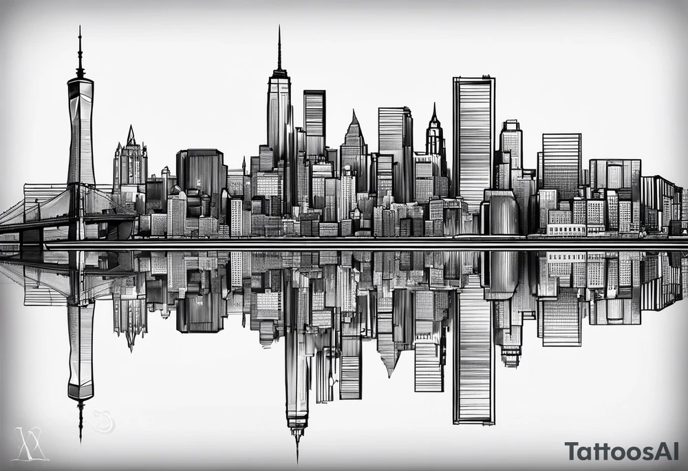 Brooklyn skyline outline tattoo idea