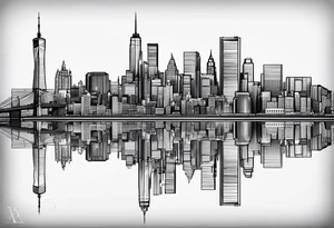 Brooklyn skyline outline tattoo idea