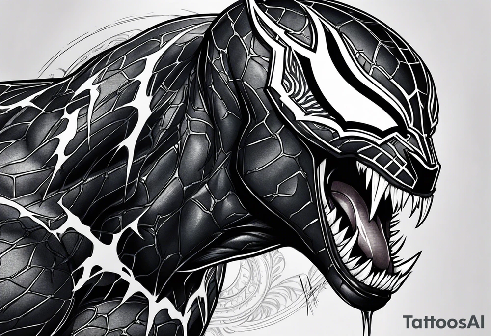 venom symbiote  merged with the black panther tattoo idea