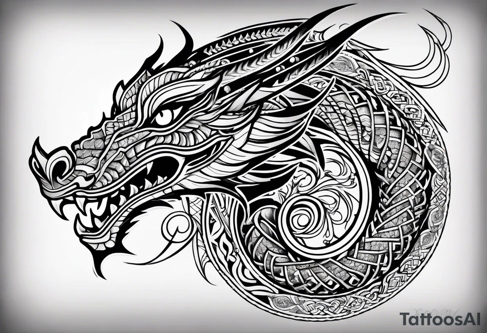 Māori dragon deltoid tattoo idea