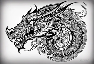 Māori dragon deltoid tattoo idea