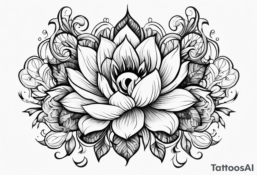 Flower fire tattoo idea