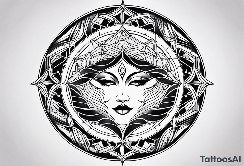 sacred moon tattoo idea