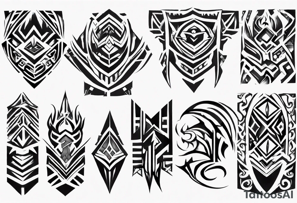 Block Tribal shaped for male left hand pectoral tattoo idea
