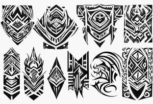 Block Tribal shaped for male left hand pectoral tattoo idea