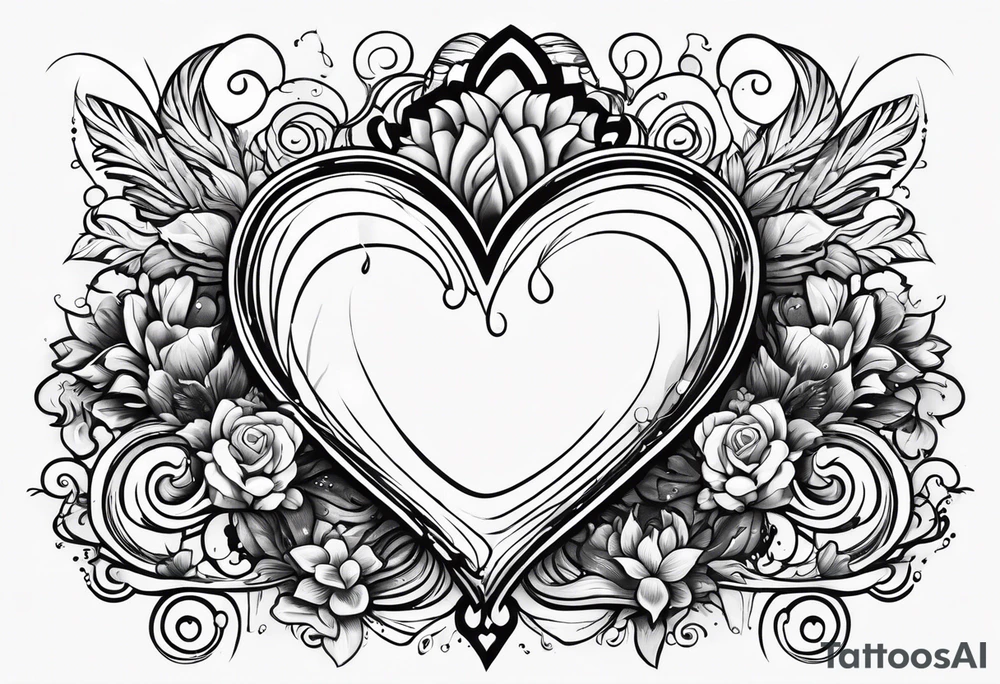 corazon con mar tattoo idea