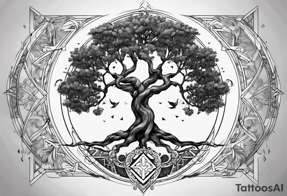 Tree of life Sagittarius tattoo idea