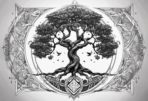 Tree of life Sagittarius tattoo idea
