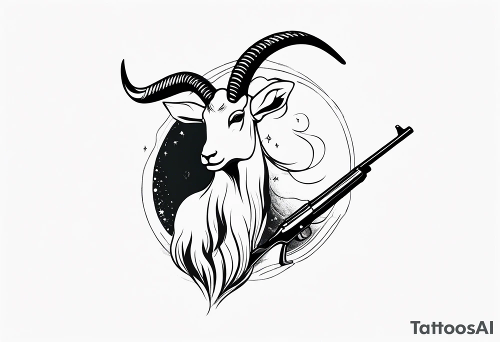 capricorn with sunglasses and shotgun tattoo idea