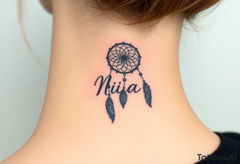 Name Nia with dreamcatcher tattoo idea