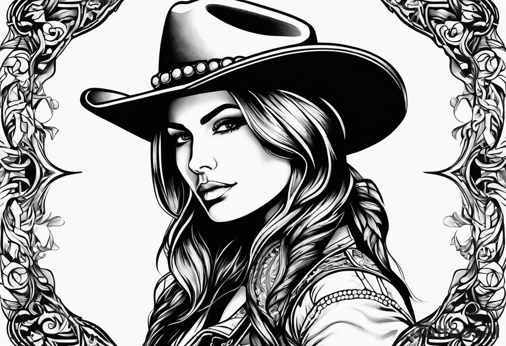 Sexy cowgirl tattoo idea