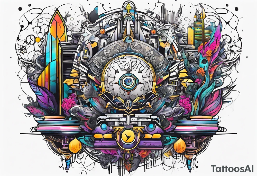 Cyberpunk mediavel symbology tattoo idea