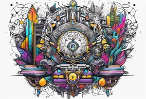 Cyberpunk mediavel symbology tattoo idea
