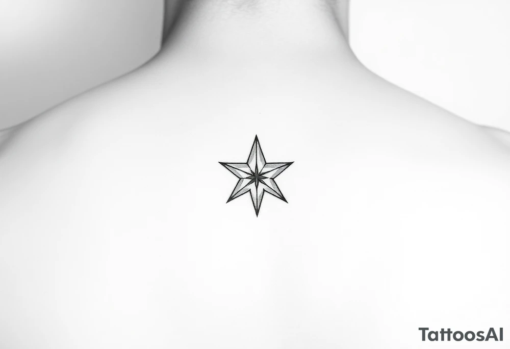 A star tattoo design. . black and white. small tattoo idea