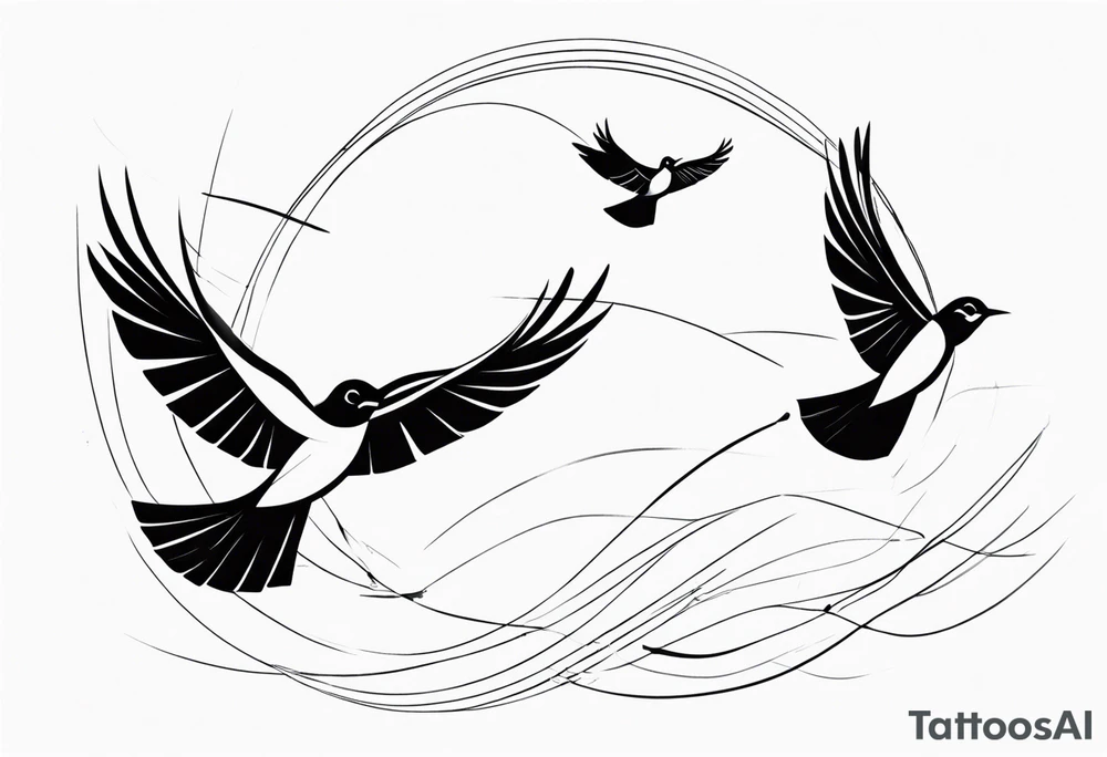 Birds in Flight tattoo idea