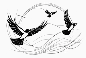 Birds in Flight tattoo idea