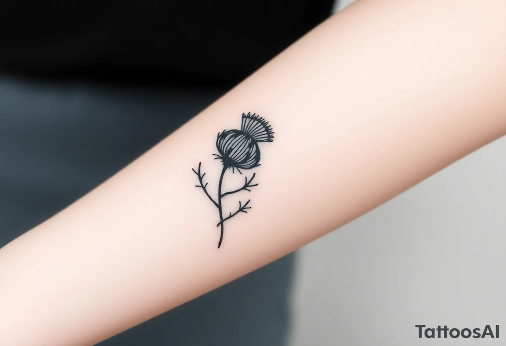 thistle minimalist tattoo idea