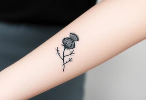 thistle minimalist tattoo idea