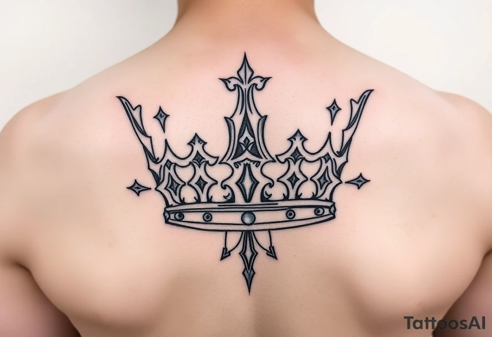 Crown no more pain strength 
Minimalistic fine line tattoo idea