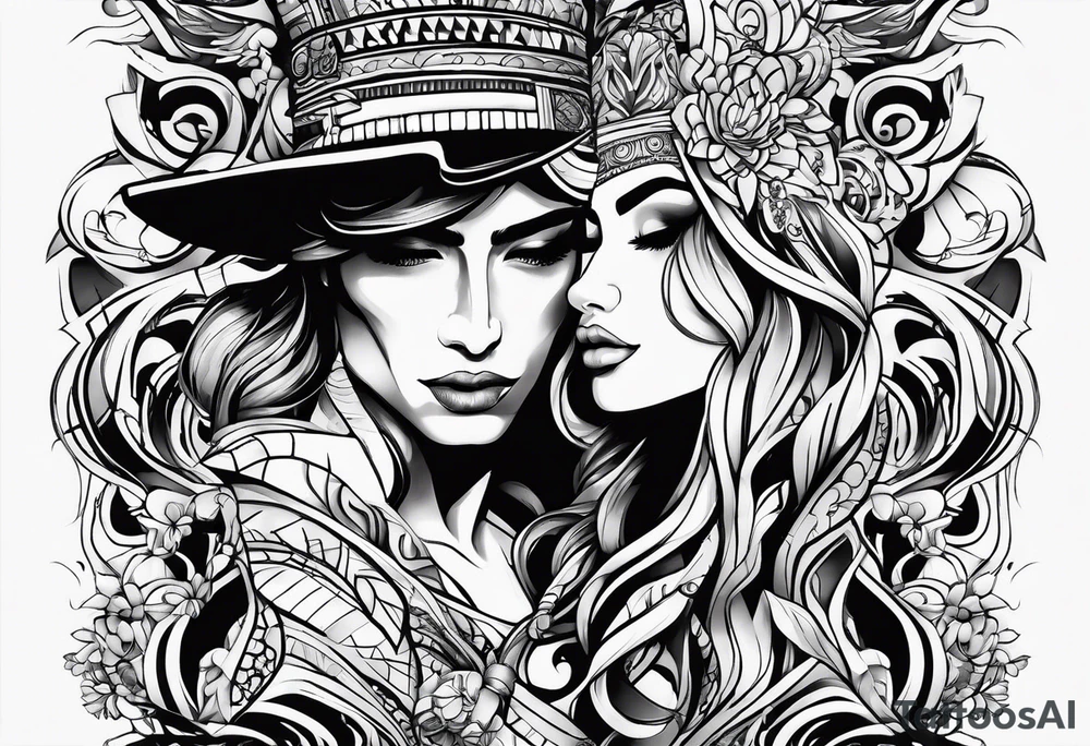 Line art tattoo idea
