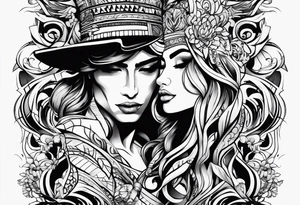 Line art tattoo idea