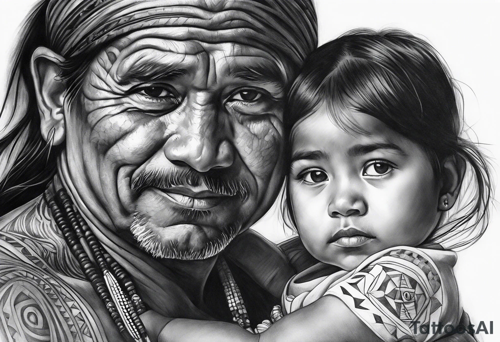 Indigenous girl with father tattoo idea