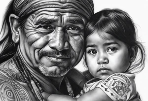 Indigenous girl with father tattoo idea