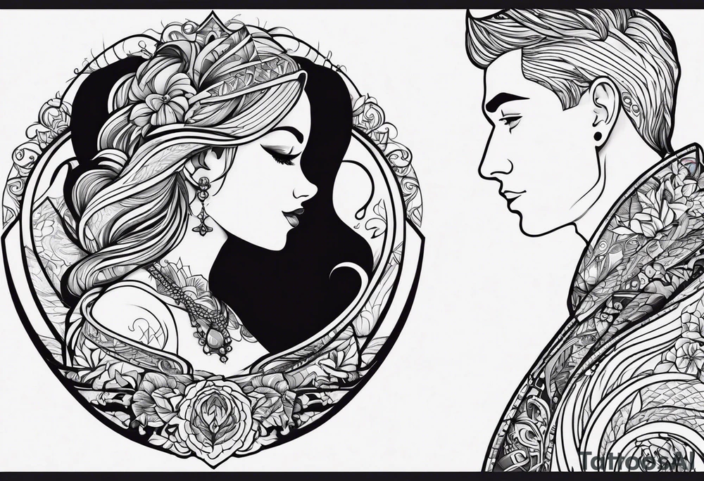 Paired tattoo for a girl and a guy, together forever, he is Artem, she is Lada. Two people with incurable diseases who love each other very much tattoo idea