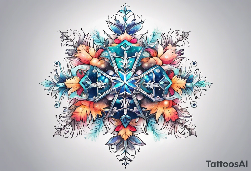 Constellation, animal, snowflake tattoo idea