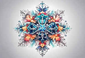 Constellation, animal, snowflake tattoo idea
