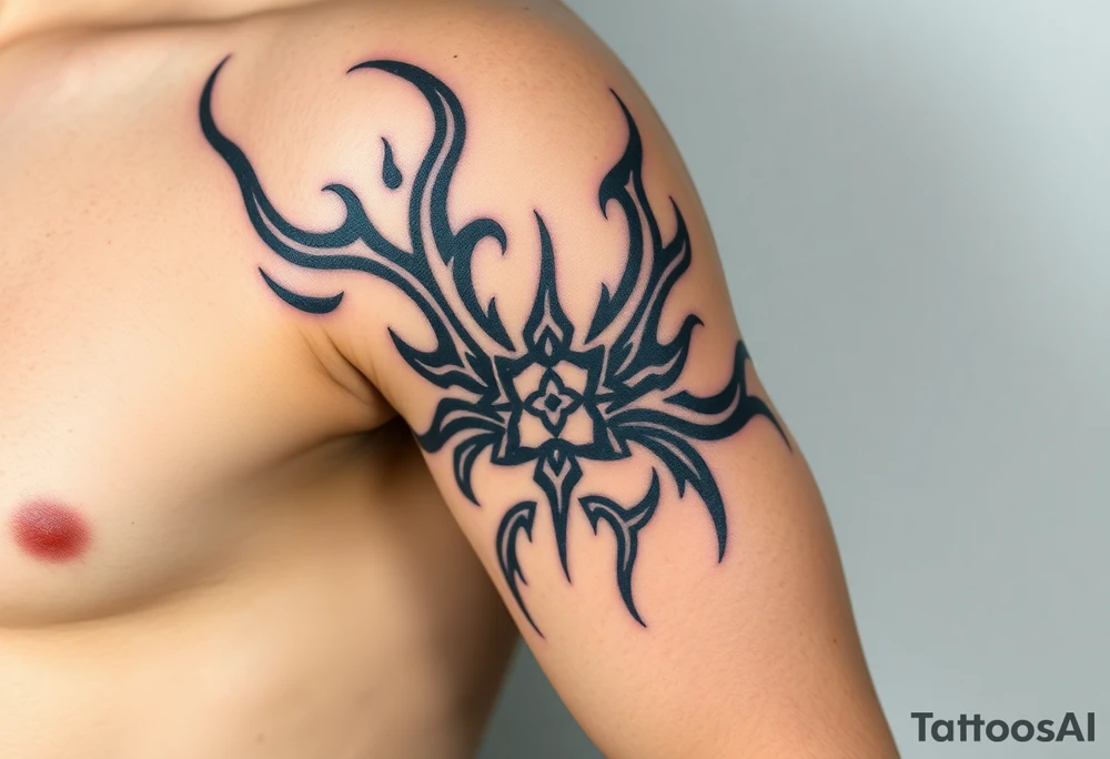 huge and large powerfull flames tattoo idea