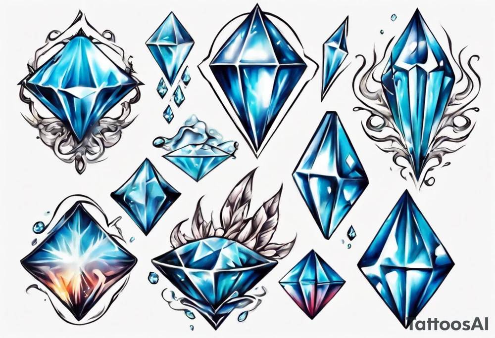 water diamond tattoo idea