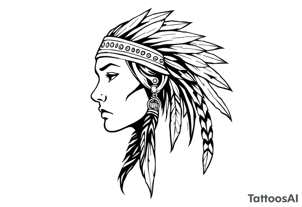 Native American female tattoo idea
