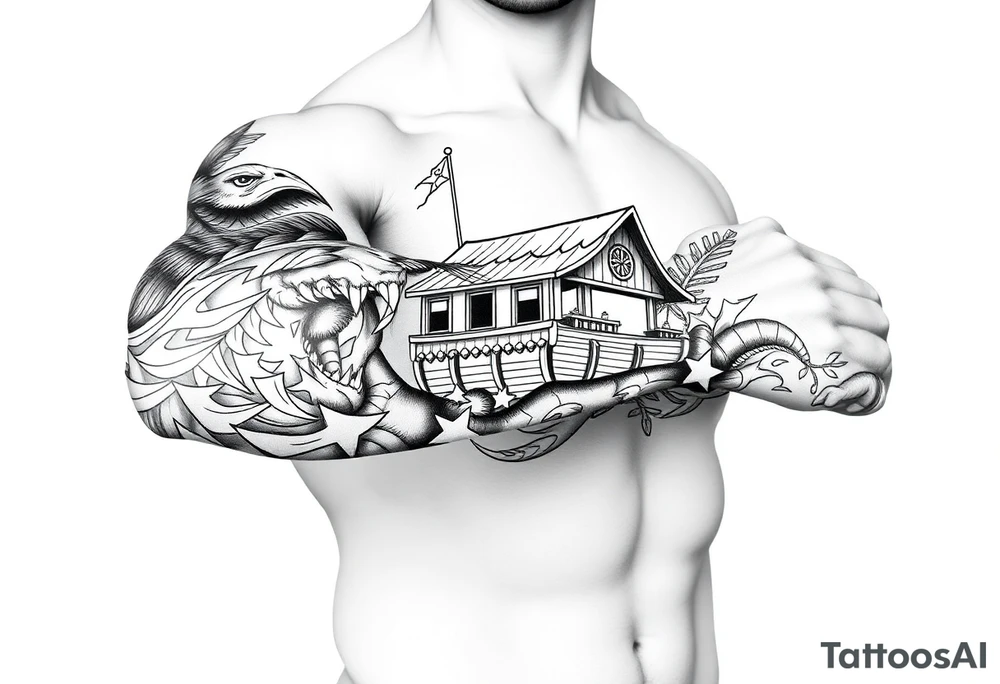 Polynesian tribal noah’s ark tattoo tattoo idea
