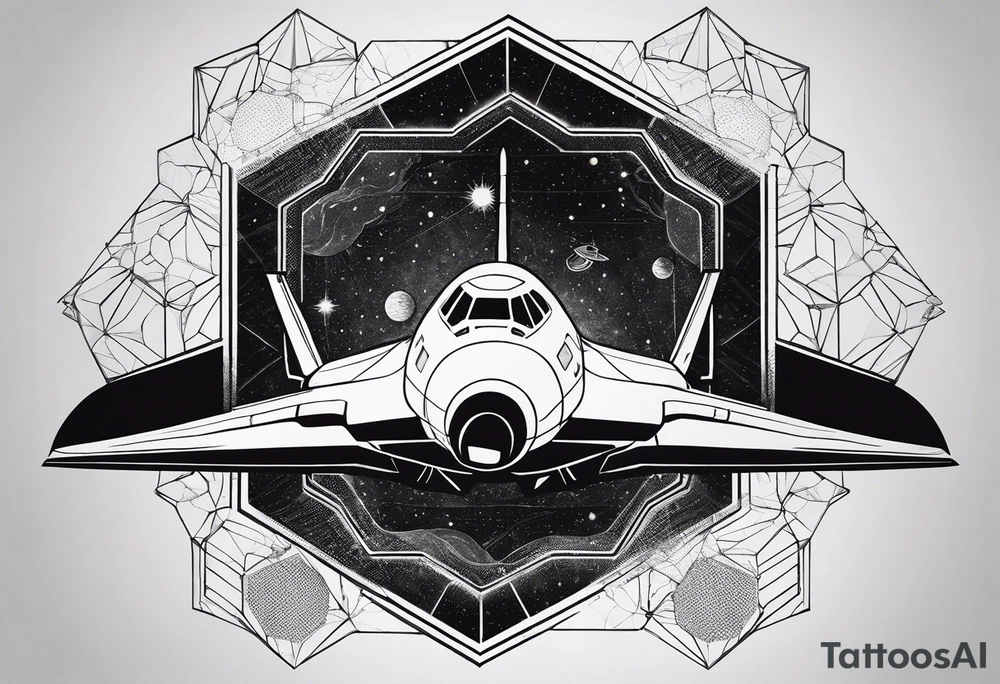 hexagon pattern solar system vertically aligned with a space shuttle tattoo idea hexagon pattern solar system vertically aligned with a space shuttle tattoo idea