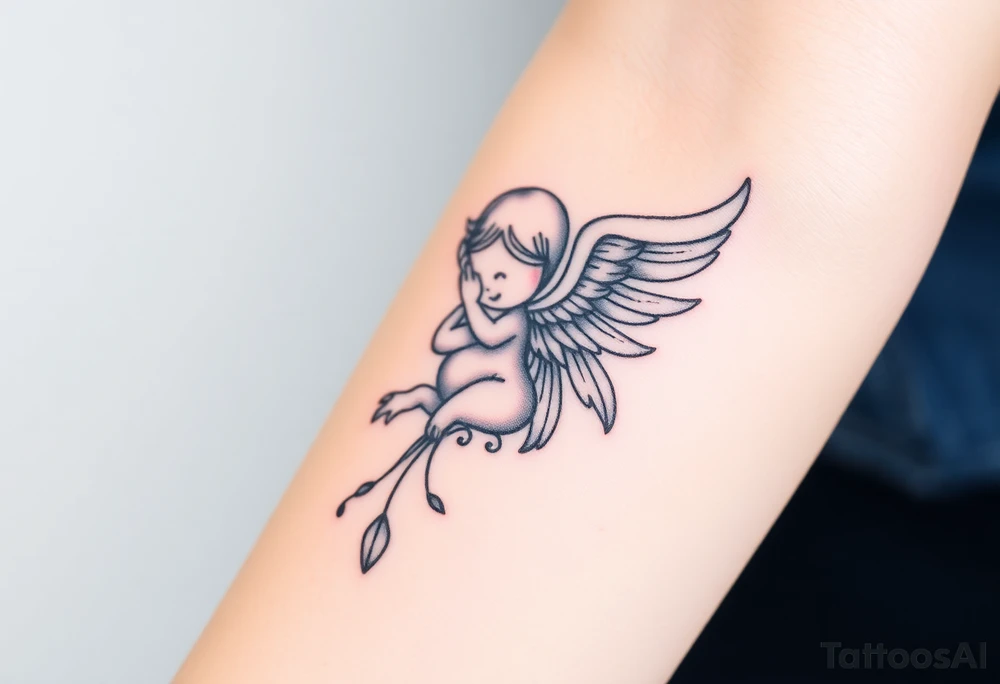 Honouring an angel baby and rainbow baby tattoo idea