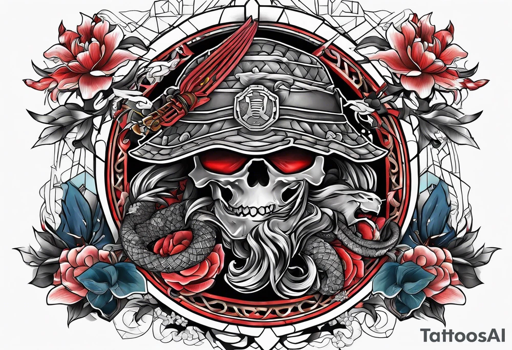 United States Marine and Samurai tattoo idea