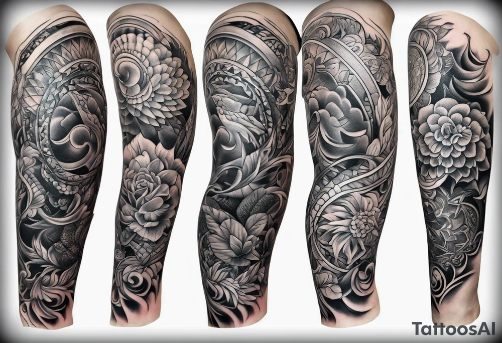 Leg sleeve tattoo idea