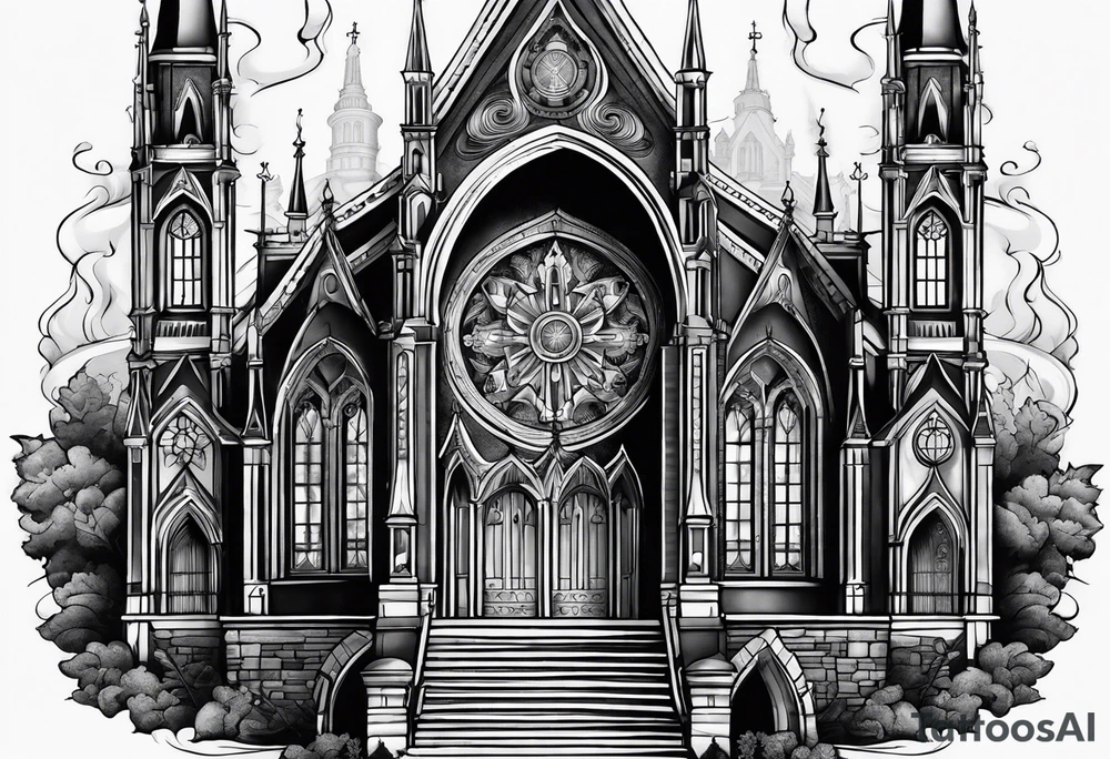 cathedral fire tattoo idea