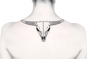Longhorn skull with scales tattoo idea