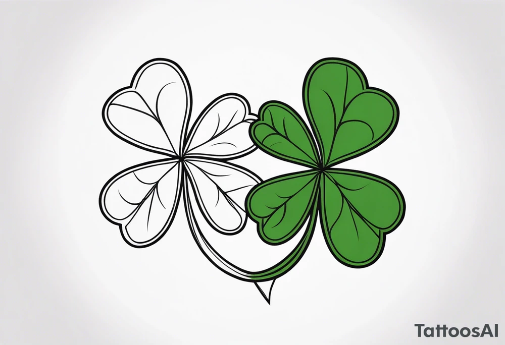 a single three leaf clover with vine tattoo idea