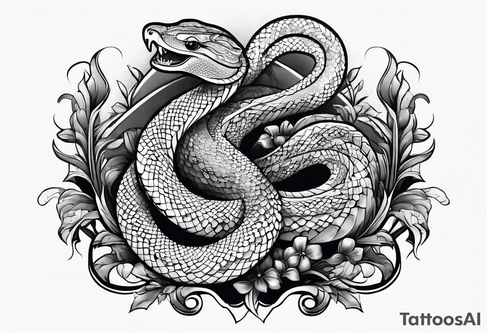 serpent with a spade tattoo idea