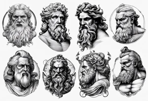 realistic zeus greek mythology tattoo idea