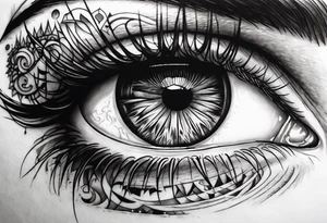 Open eye tattoo idea