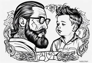 Fathers love for his son tattoo idea
